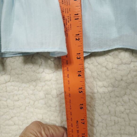 Vintage Girls Handmade Blue Dress Puff Sleeves Back Bow Bodice Pleats & Ruffles - Picture 10 of 11